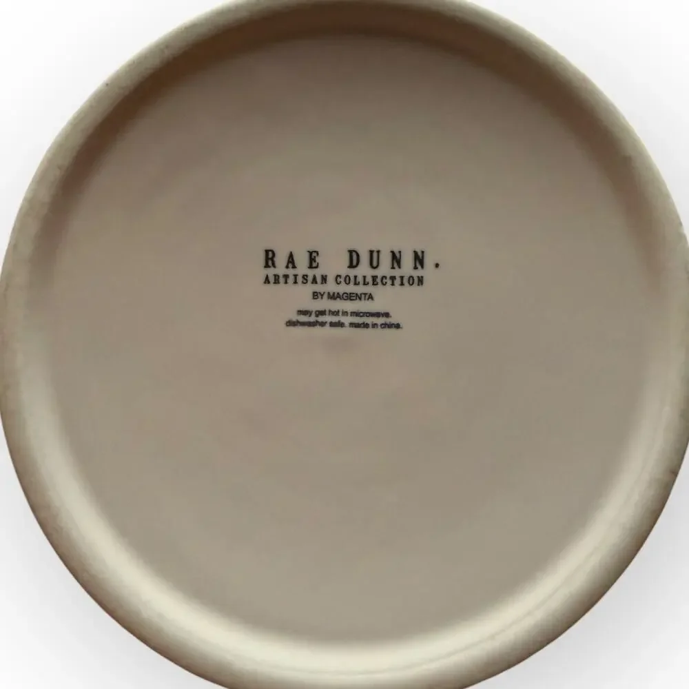 Rae Dunn Nibble White with Black Writing Durable Ceramic Pet Food Water Bowl